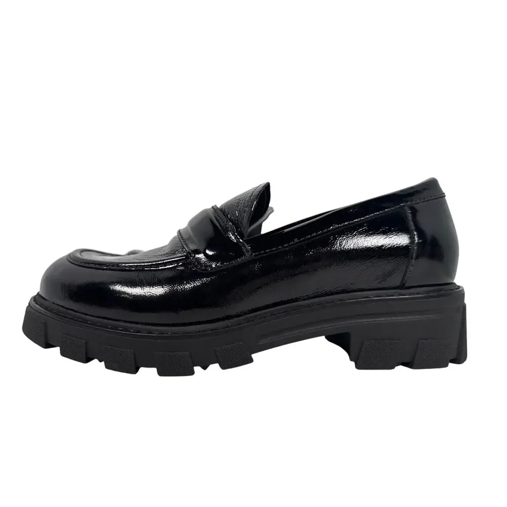 La Canadienne Douglas Platform Loafer Womens 10 M‎ Black Patent Leather